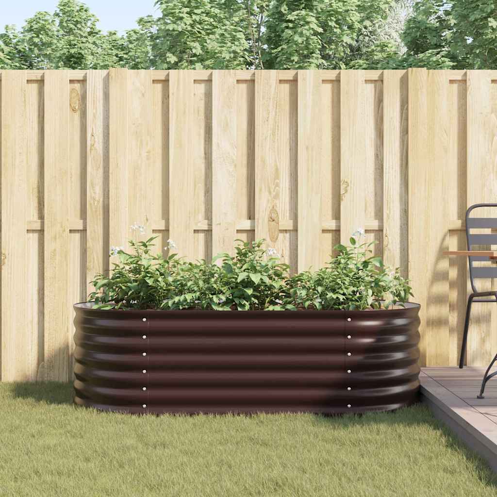 Letto rialzato da giardino Marrone 160 x 80 x 44 cm Acciaio