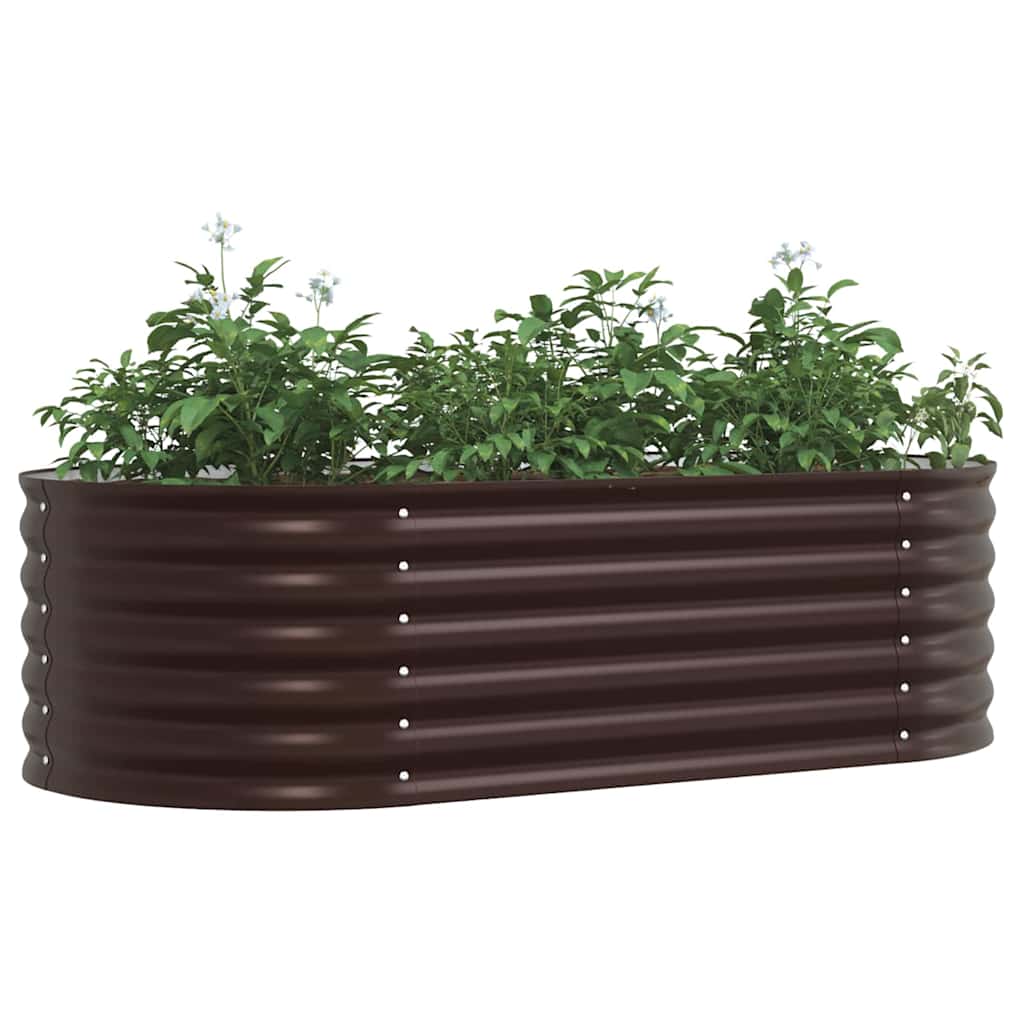 Letto rialzato da giardino Marrone 160 x 80 x 44 cm Acciaio