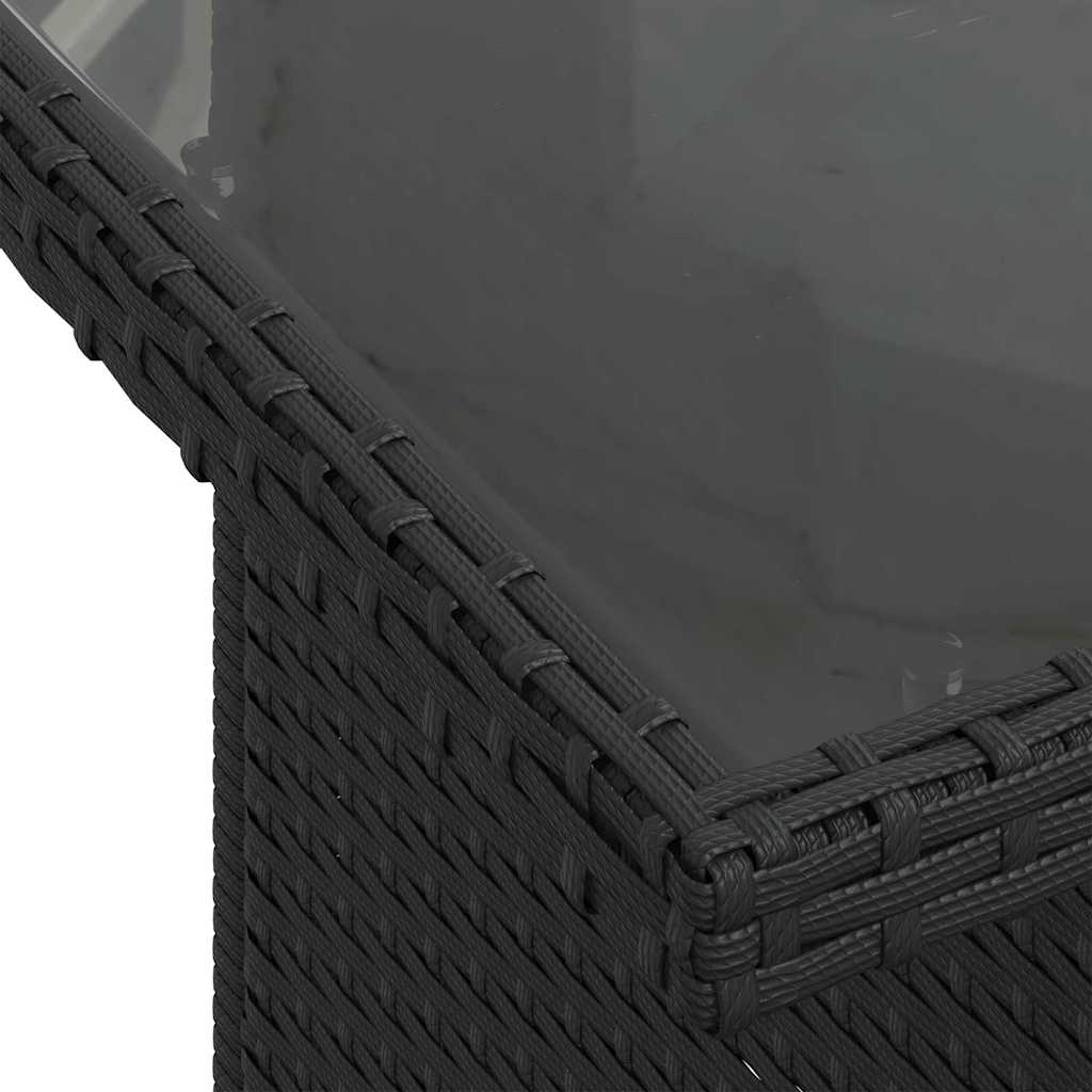 Set Divano da Giardino 6 pcs Nero e crema 100 x 55 x 73 cm