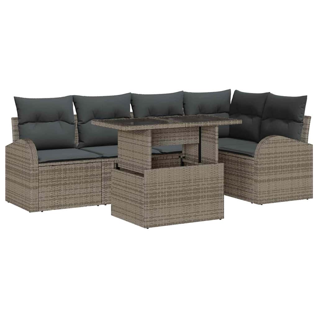 Set Divano da Giardino 6 pcs Grigio 100 x 55 x 73 cm