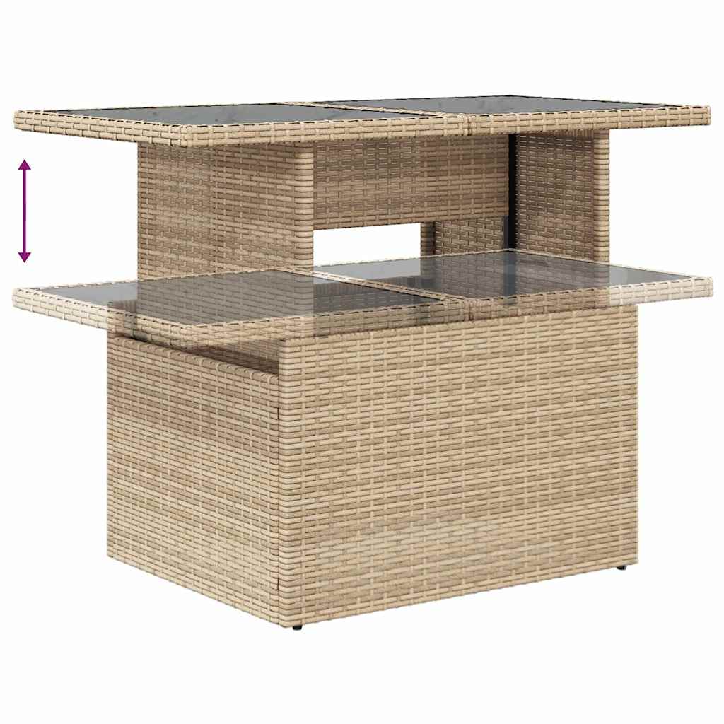 Set di divani 7 pz Beige e Grigio Chiaro polyrattan