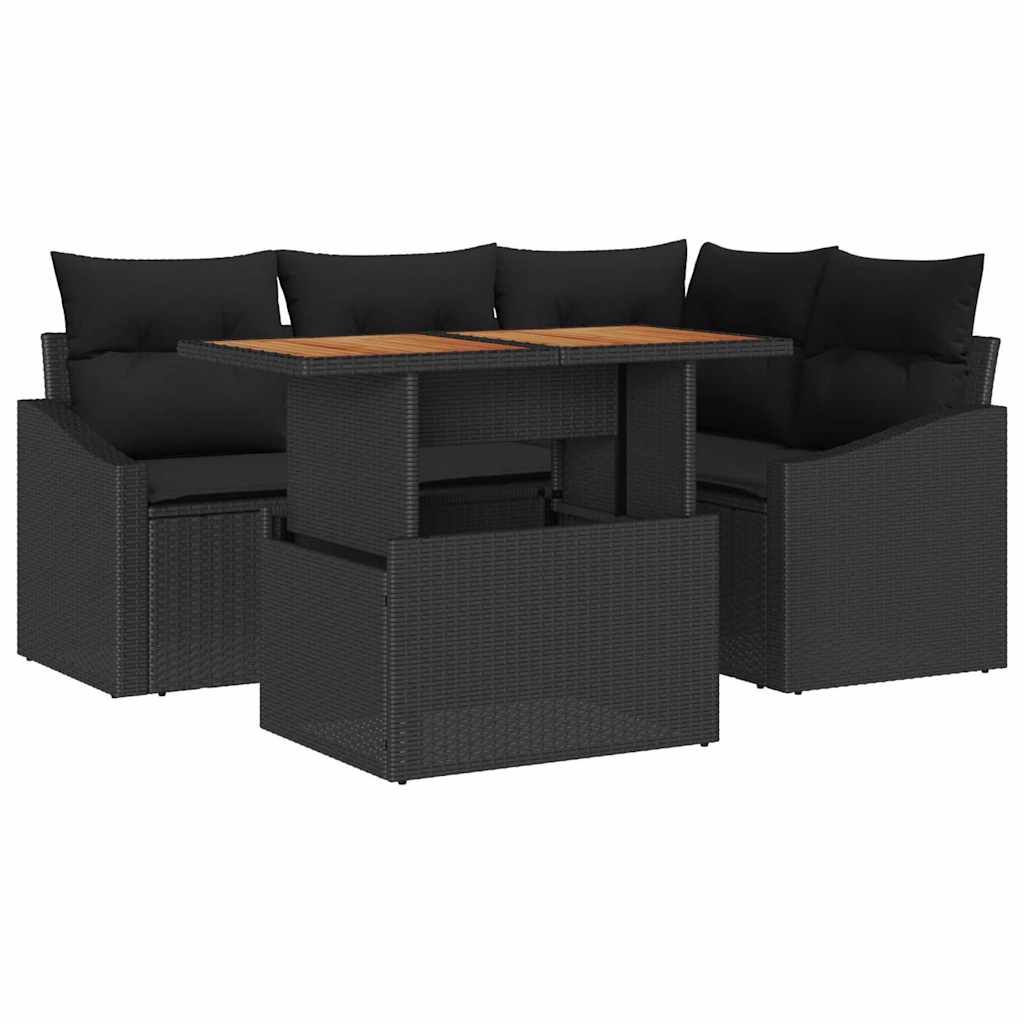 Set da Pranzo per Giardino Nero e Marrone 100 x 55 x 73 cm