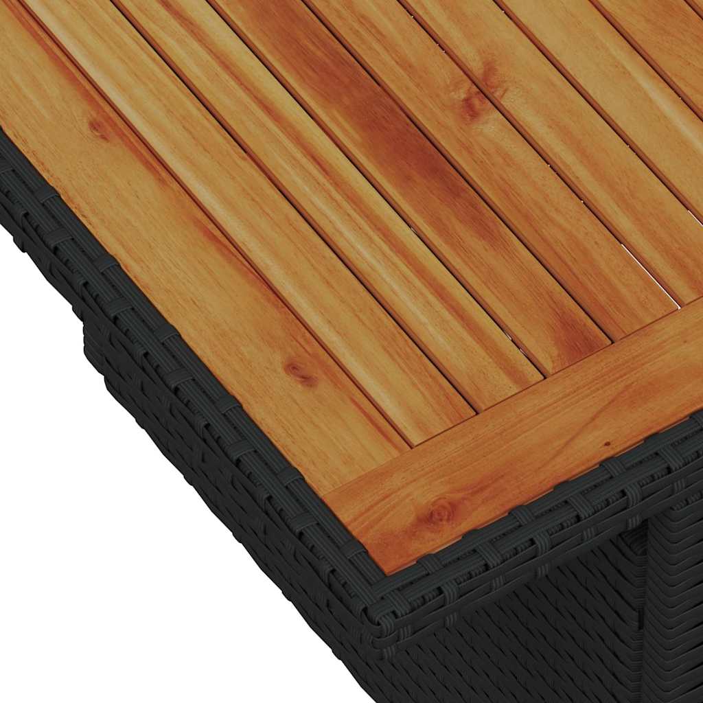Set da Pranzo per Giardino con cuscino 7 pcs Nero e Marrone