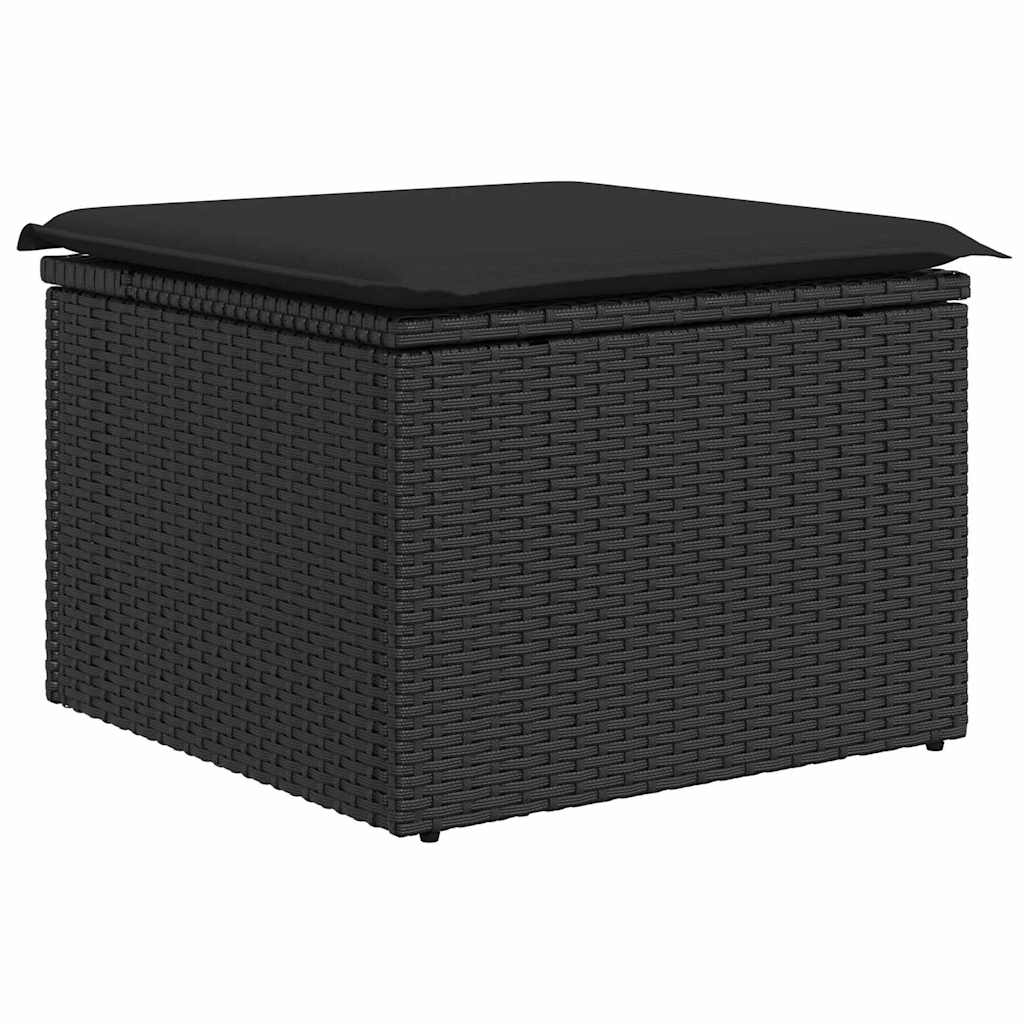 Set da Pranzo per Giardino con cuscino 8 pcs Nero e Marrone