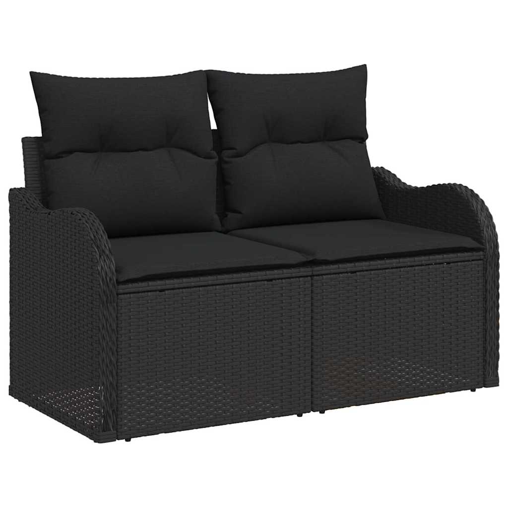 Set da Pranzo per Giardino con cuscino 9 pcs Nero e Marrone