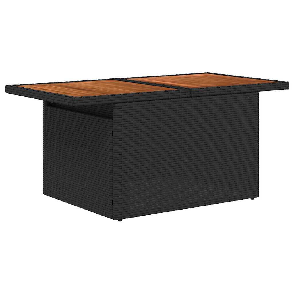 Set da Pranzo per Giardino con cuscino 10 pcs Nero e Marrone