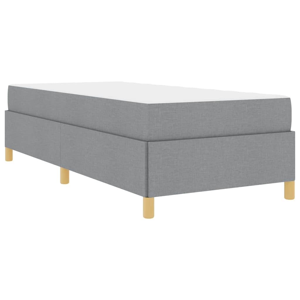 Letto a molle Grigio chiaro e Bianco 100 x 200 cm Tessuto