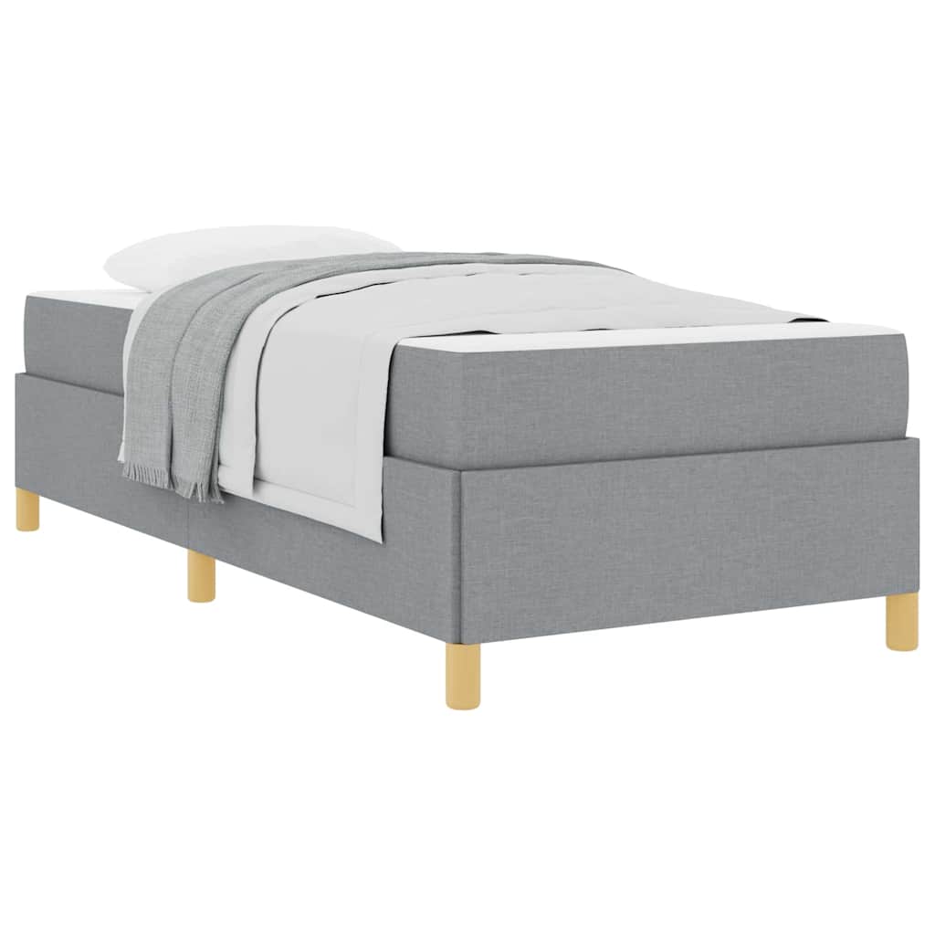 Letto a molle Grigio chiaro e Bianco 100 x 200 cm Tessuto