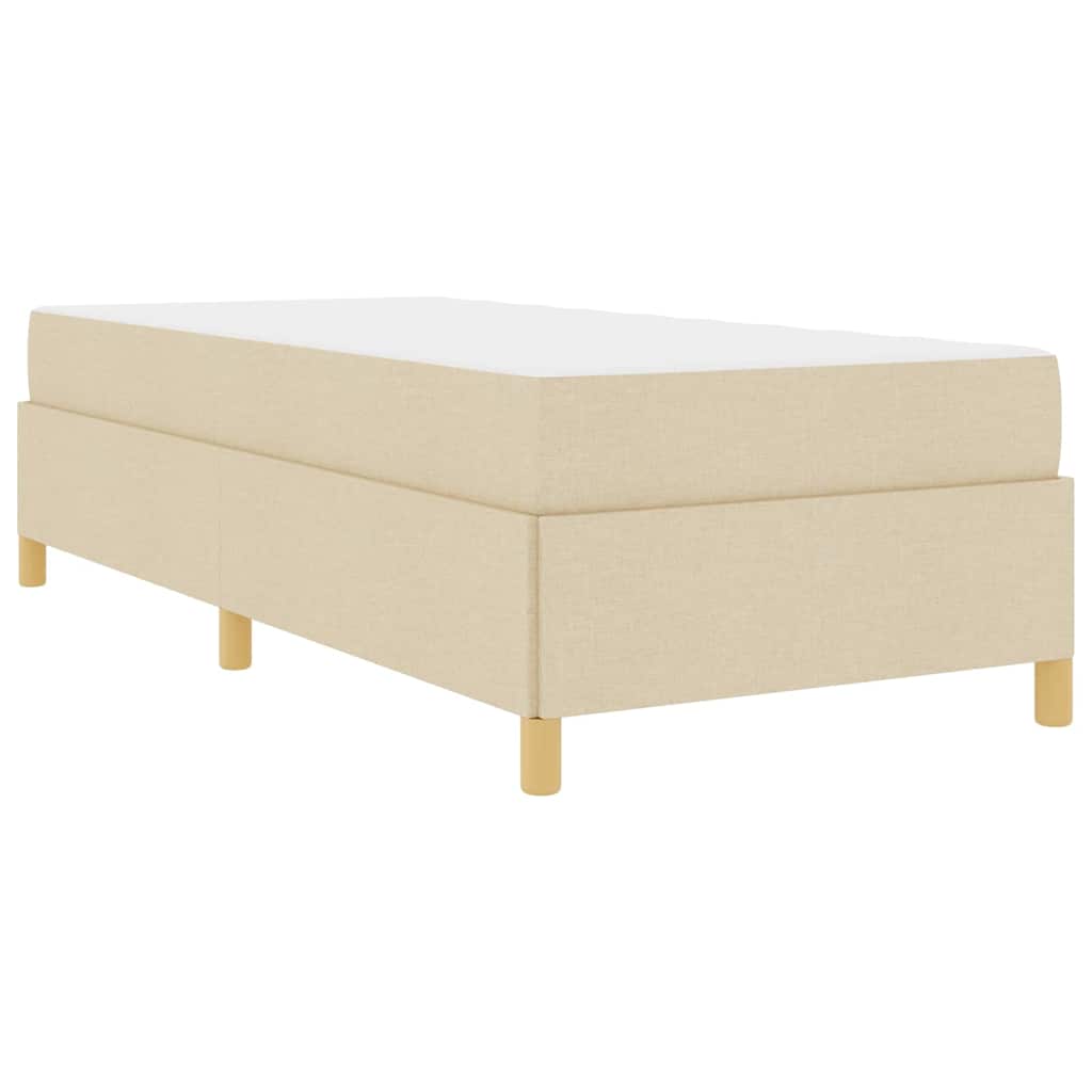 Letto a molle con materasso Bianco e crema 100 x 200 cm Tessuto