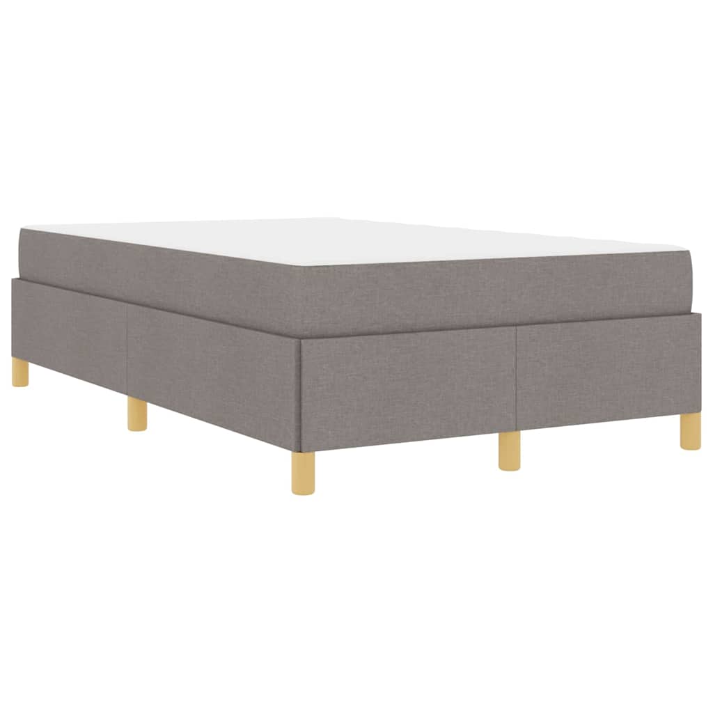 Letto a molle con materasso Taupe e bianco 120 x 190 cm Tessuto