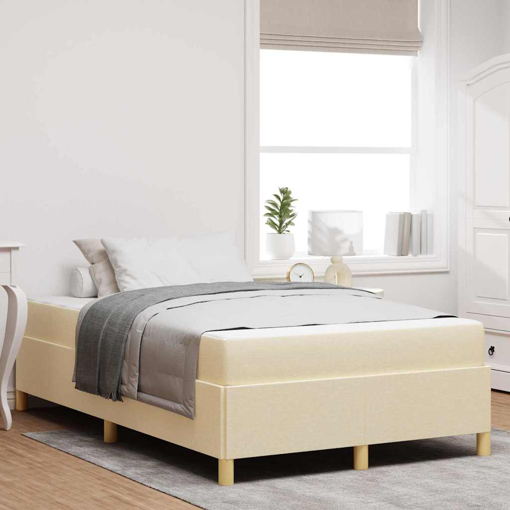 Letto a molle Bianco e crema 120 x 190 cm Poliestere