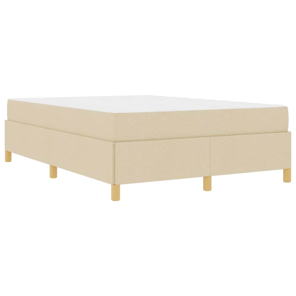 Letto a molle con materasso Crema e Bianco 140 x 200 cm Tessuto