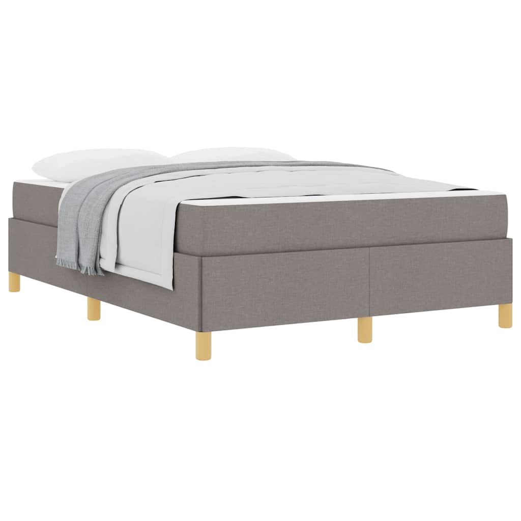 Letto a molle con materasso Taupe e bianco 160 x 200 cm Tessuto