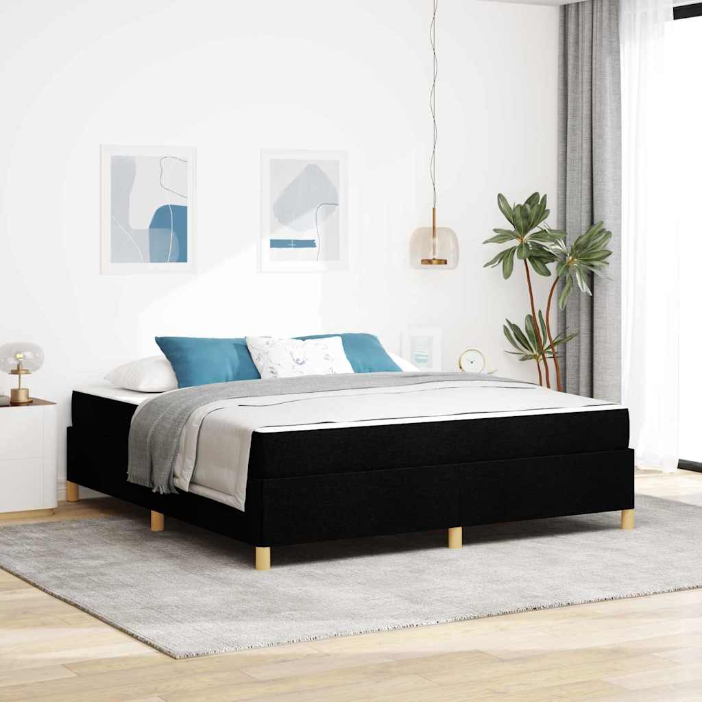 Letto a molle Nero e Bianco e Nero 180 x 200 cm Tessuto
