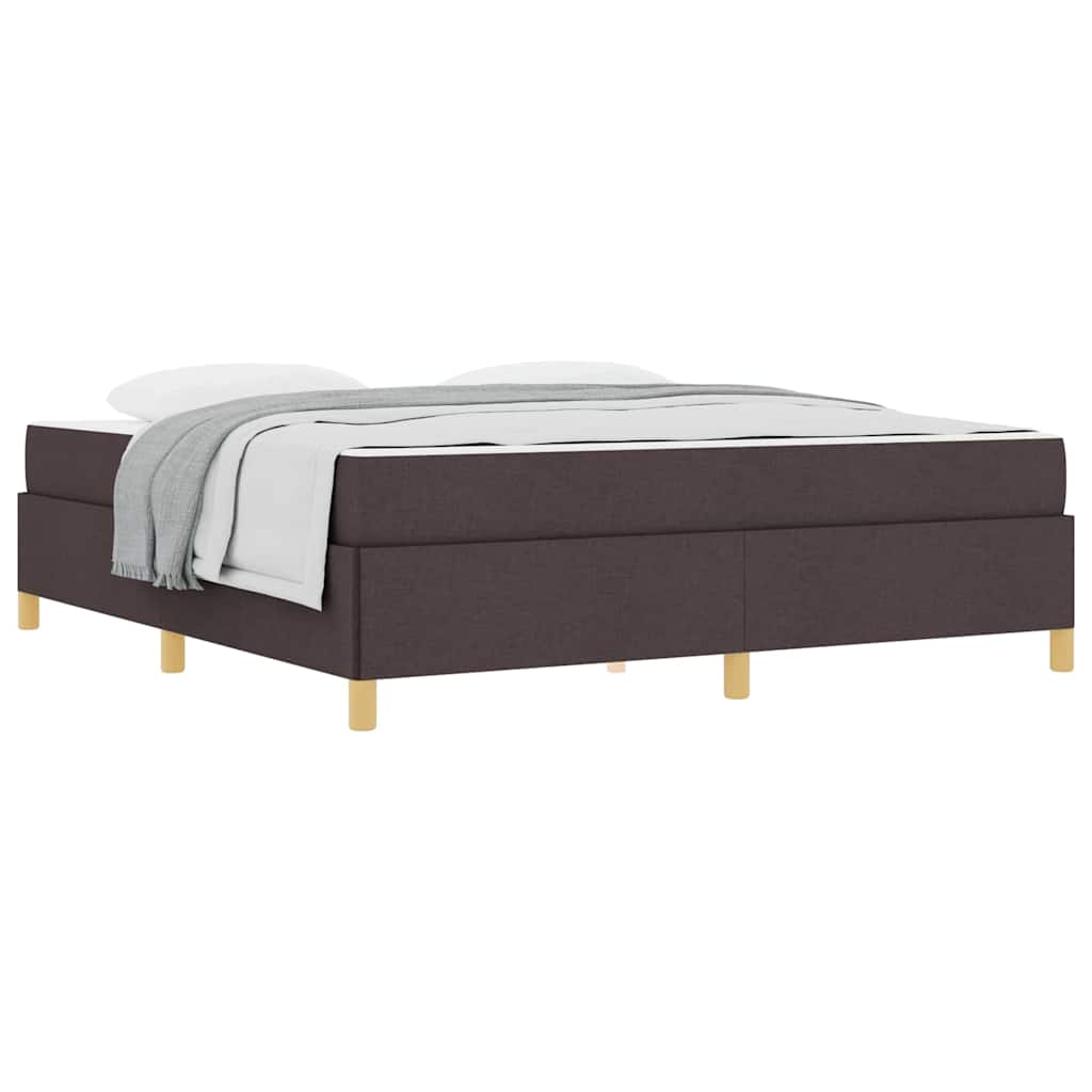 Letto a molle Marrone scuro e Bianco 180 x 200 cm Tessuto