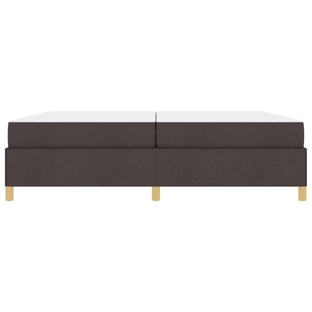 Letto a molle Marrone scuro e Bianco 200 x 200 cm Tessuto