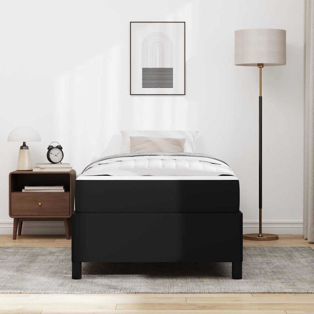 Struttura letto con materasso Nero 90 x 200 cm Pelle sintetica