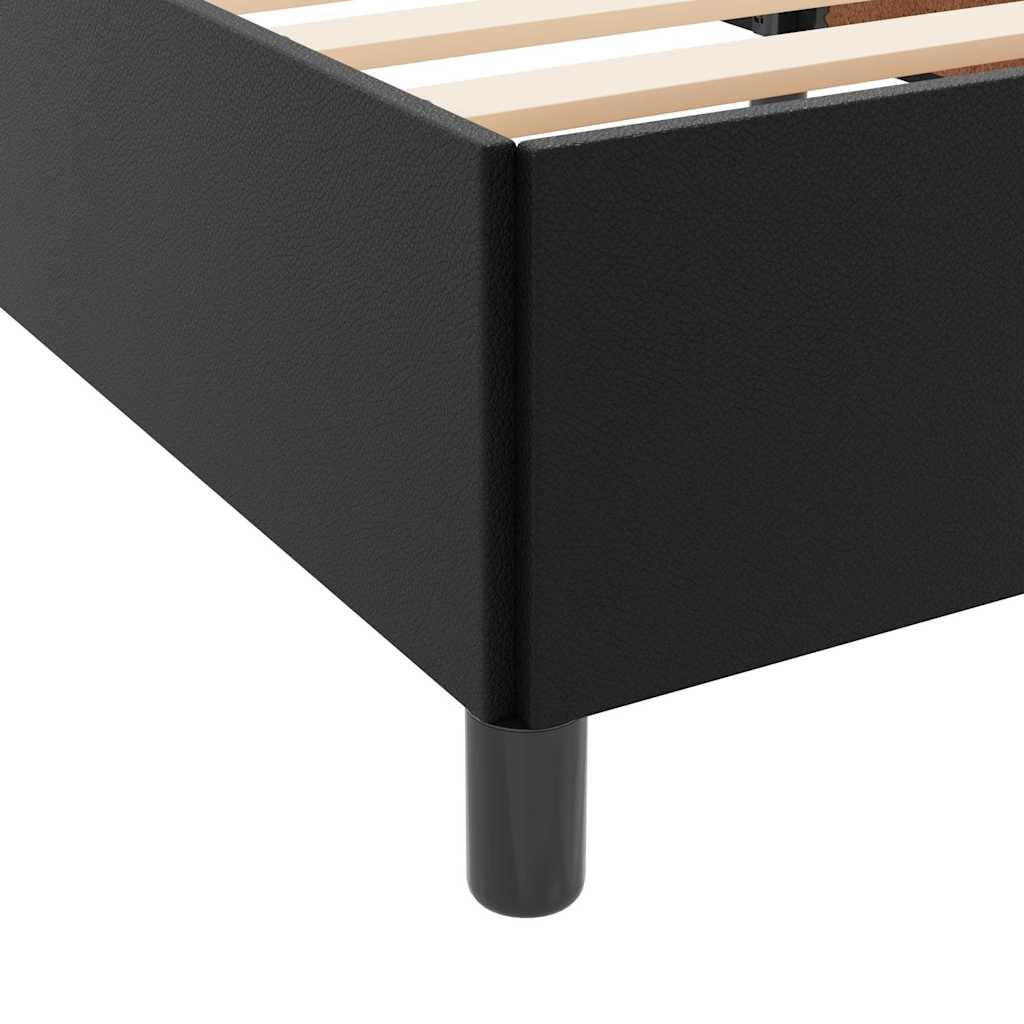 Struttura letto con materasso Nero 160 x 200 cm Pelle sintetica