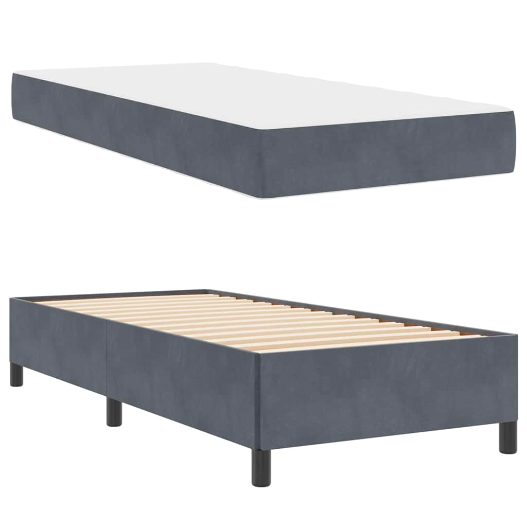 Struttura del letto Grigio scuro 80 x 200 cm Velluto