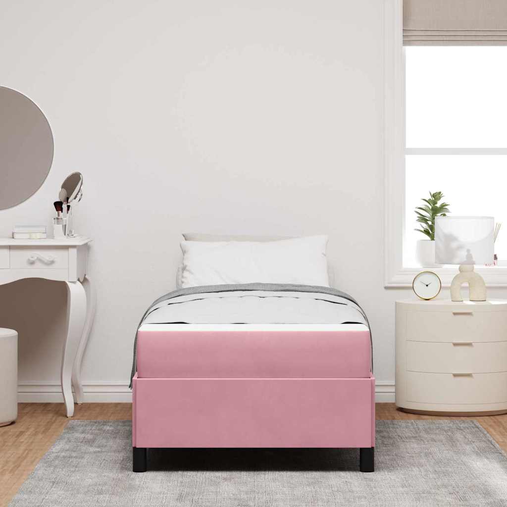 Struttura del letto Rosa e bianco 90 x 200 cm Velluto