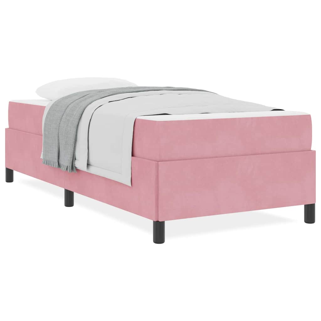 Struttura del letto Rosa e bianco 100 x 200 cm Velluto