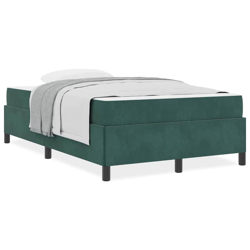 Struttura del letto Verde scuro e bianco 120 x 190 cm Velluto