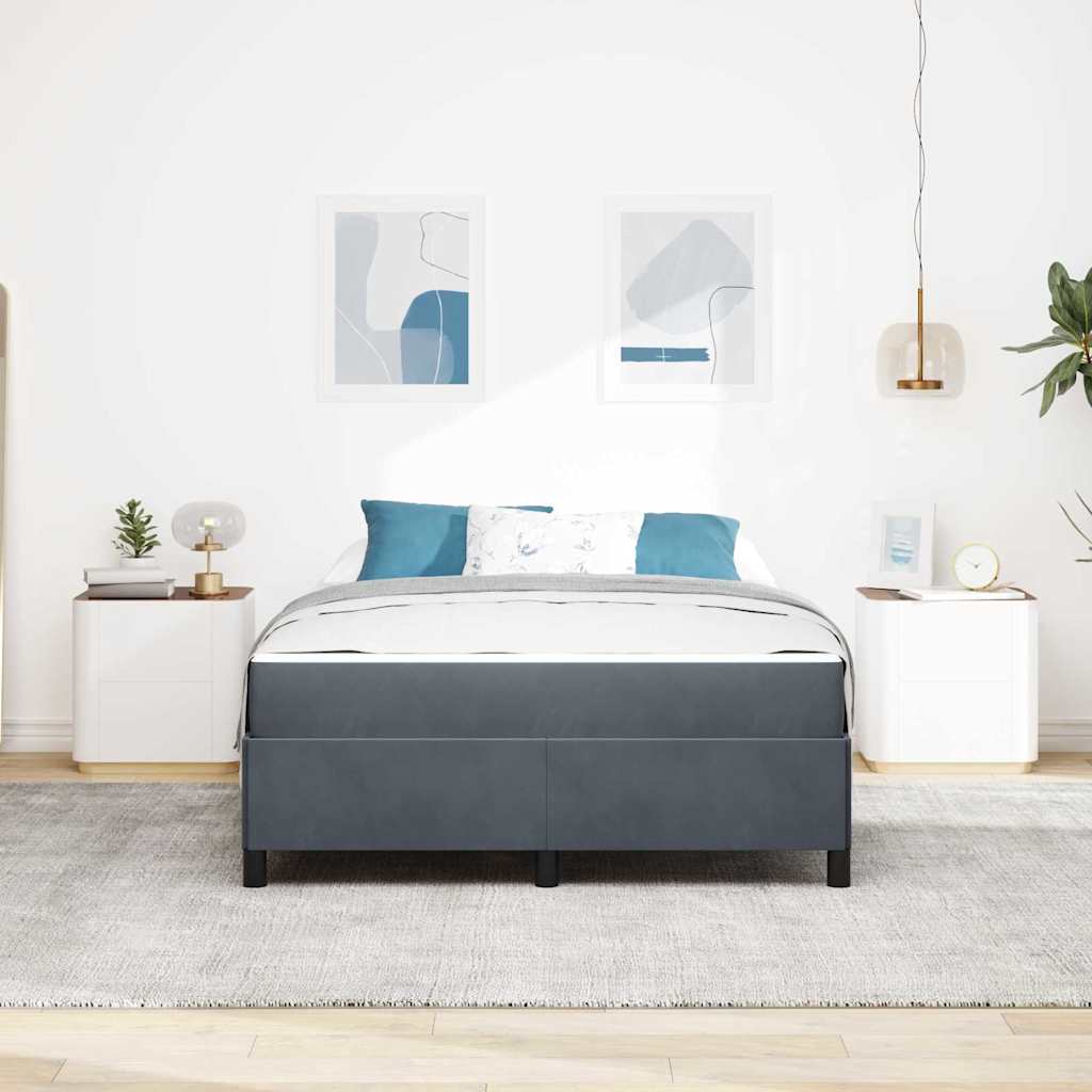 Struttura del letto Bianco, Grigio scuro e Grigio 140 x 190 cm