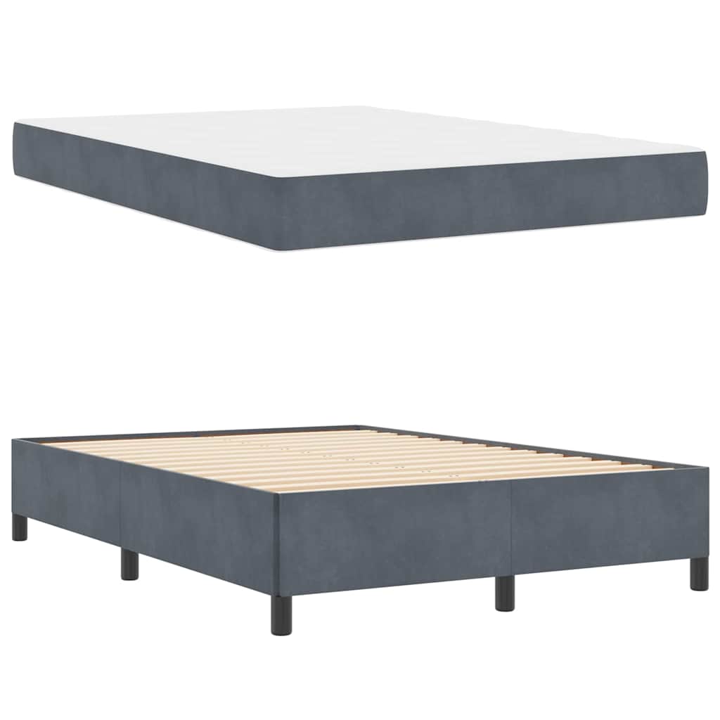Struttura del letto Bianco, Grigio scuro e Grigio 140 x 190 cm