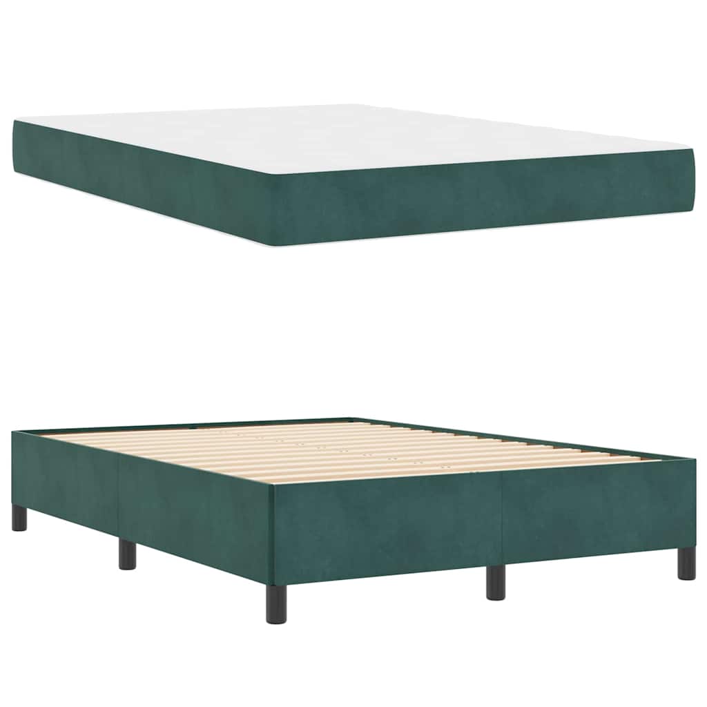 Struttura del letto Verde scuro, Bianco e Verde 140 x 190 cm
