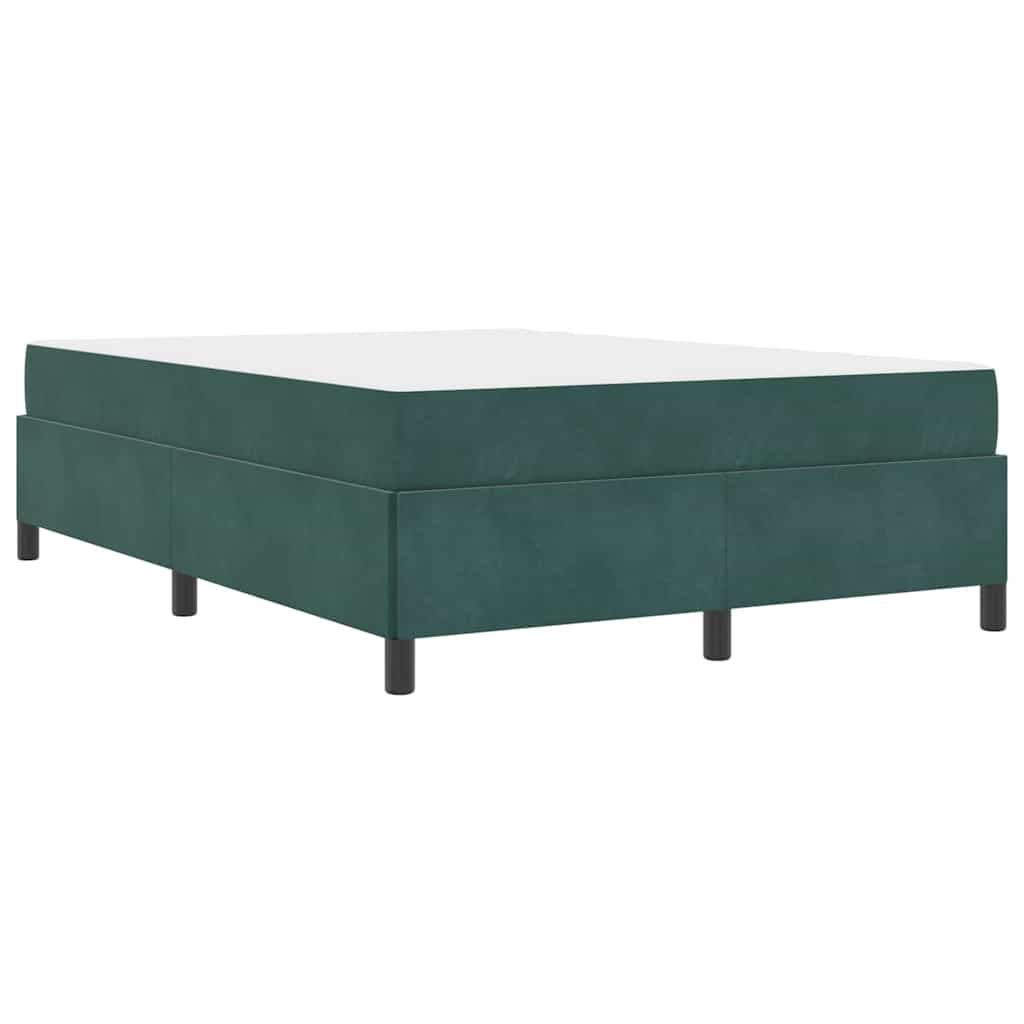 Struttura del letto Verde scuro e bianco 140 x 200 cm Velluto