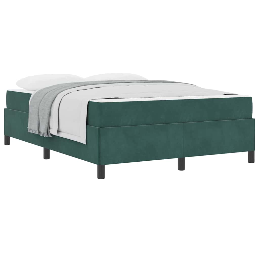 Struttura del letto Verde scuro e bianco 140 x 200 cm Velluto