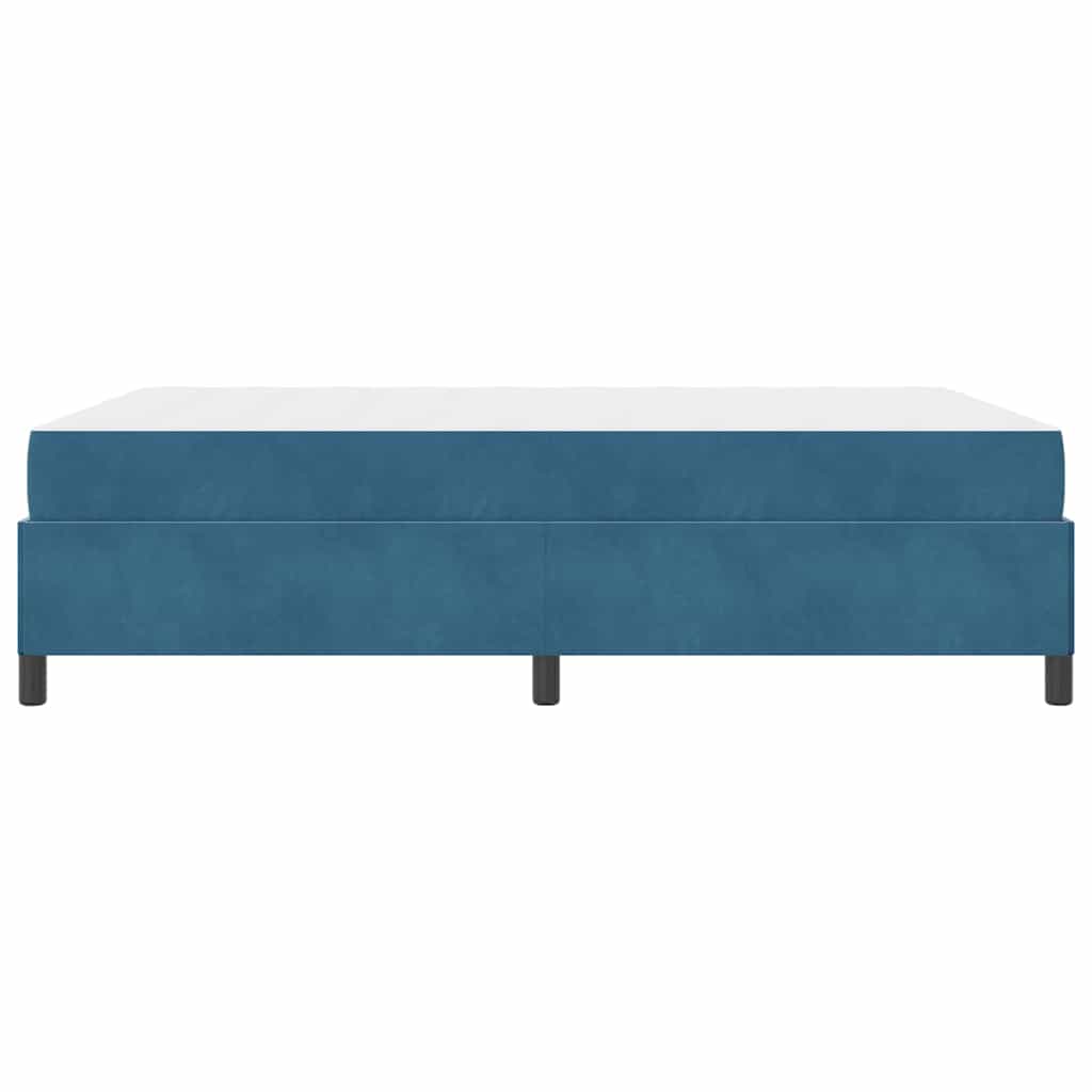 Struttura del letto Blu scuro e bianco 140 x 200 cm Velluto