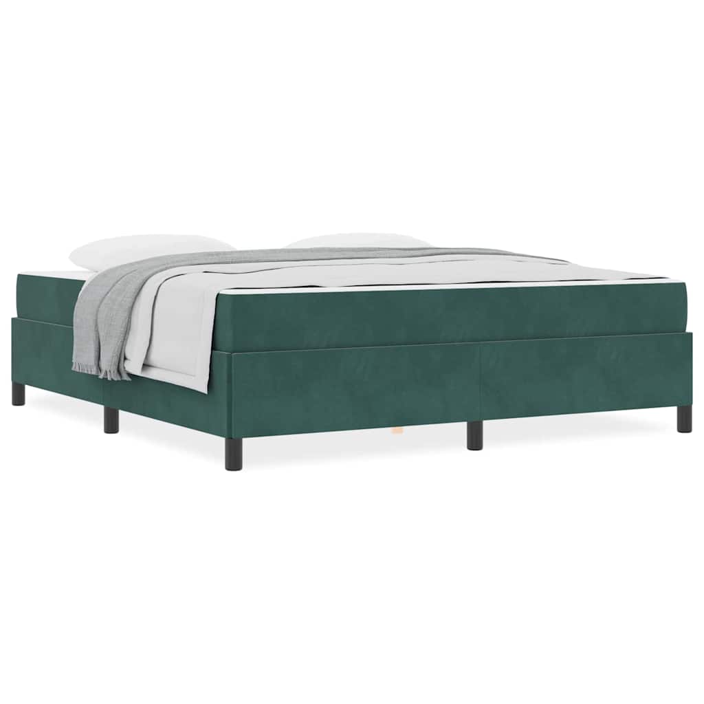 Struttura del letto Verde scuro e bianco 180 x 200 cm Velluto