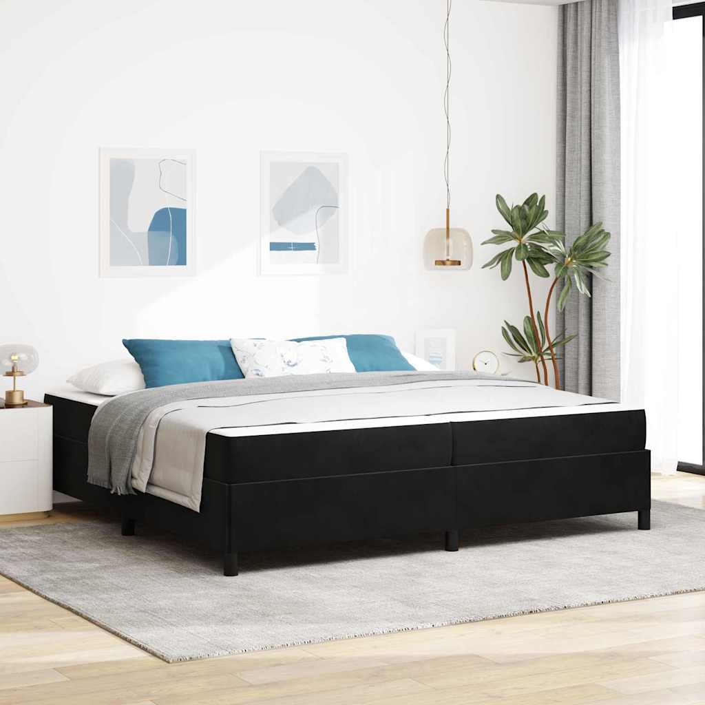 Struttura del letto Nero e Bianco e Nero 200 x 200 cm Velluto