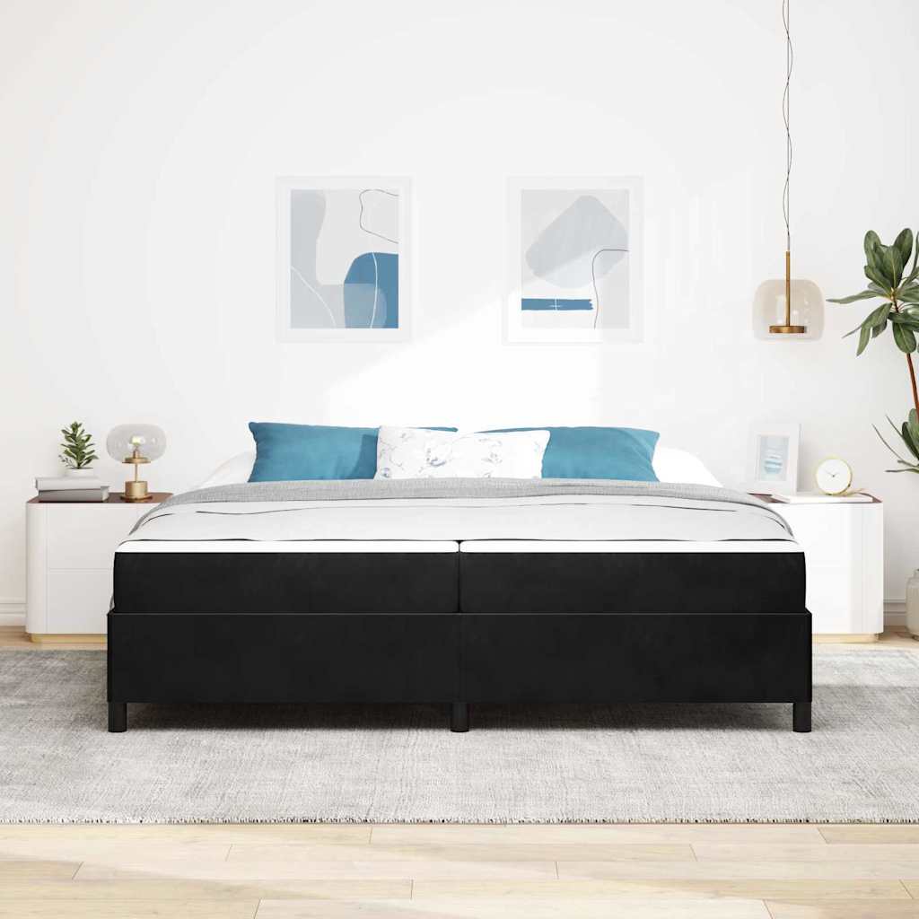 Struttura del letto Nero e Bianco e Nero 200 x 200 cm Velluto