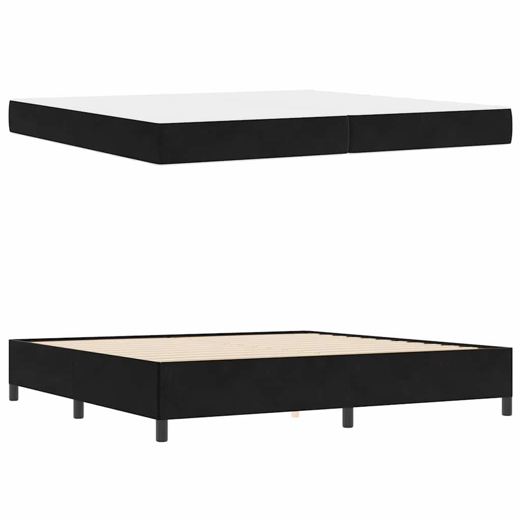 Struttura del letto Nero e Bianco e Nero 200 x 200 cm Velluto