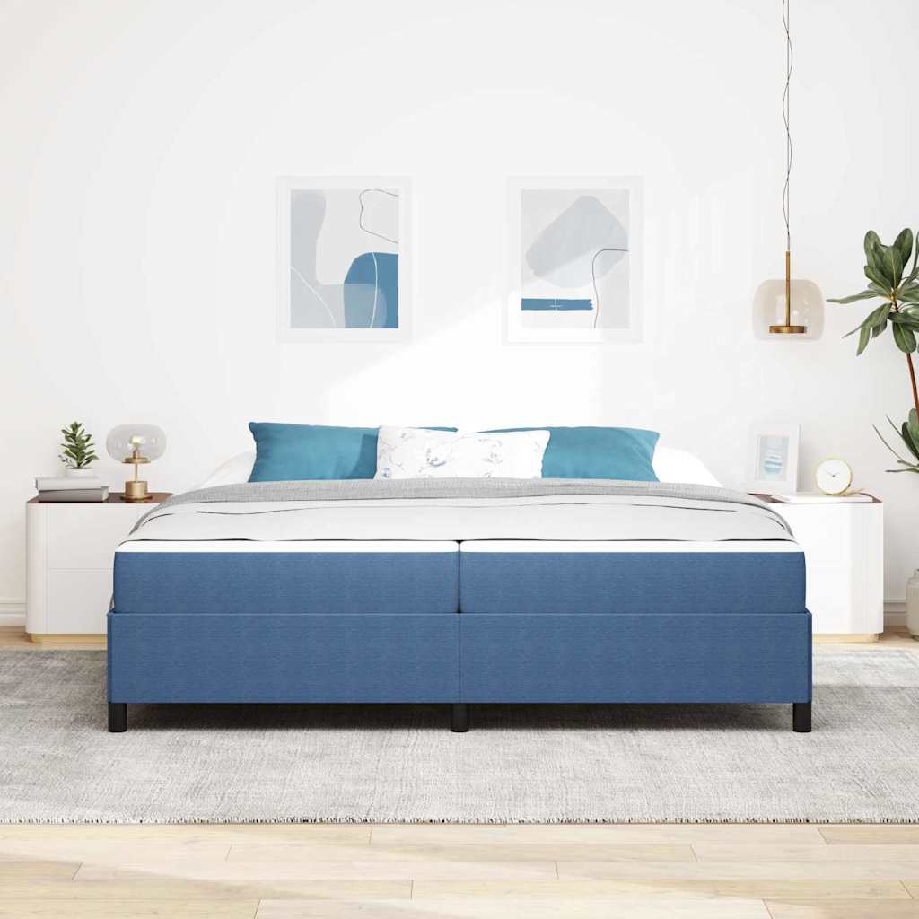 Struttura del letto Blu 200 x 200 cm Tessuto in velluto a coste