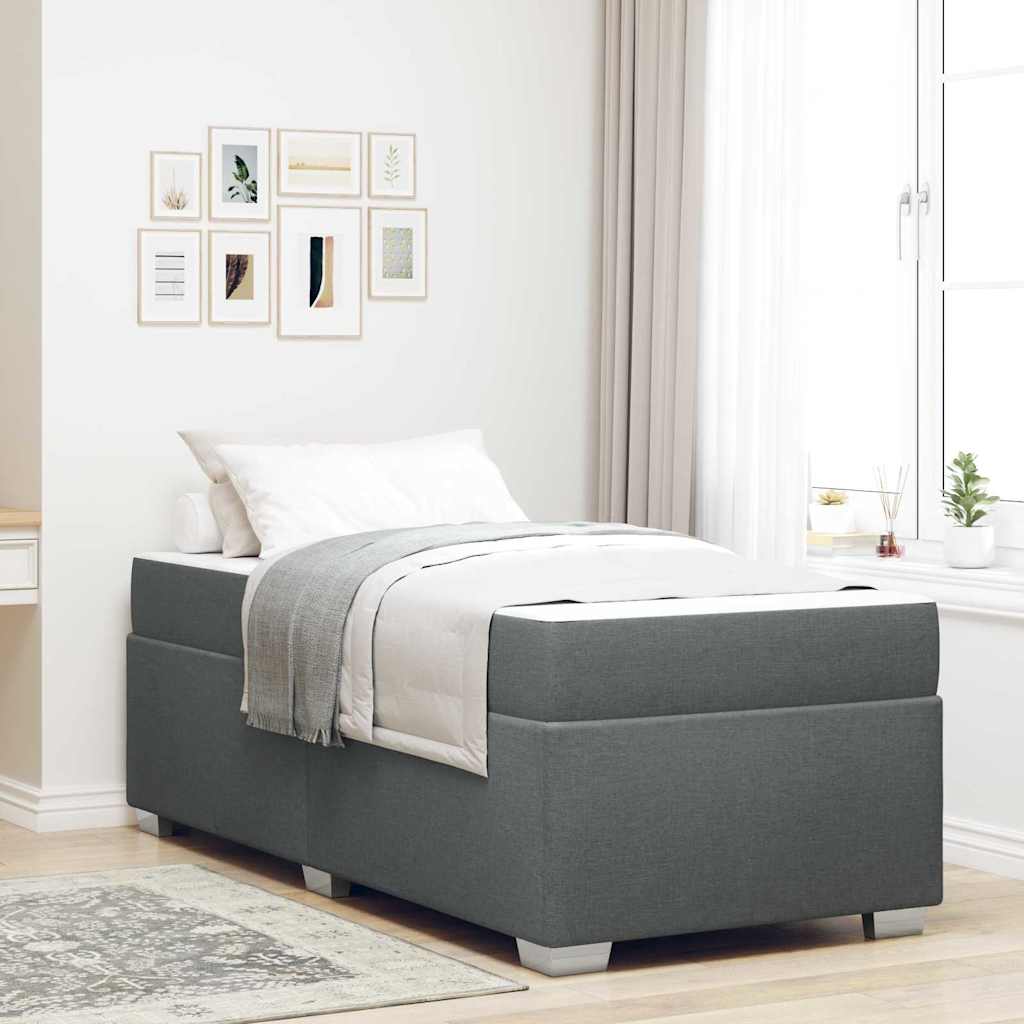 Struttura del letto Grigio scuro 90 x 190 cm Tessuto