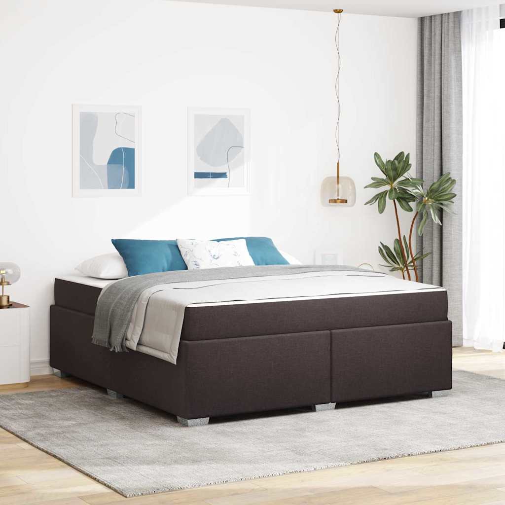 Struttura del letto Marrone scuro 180 x 200 cm Tessuto