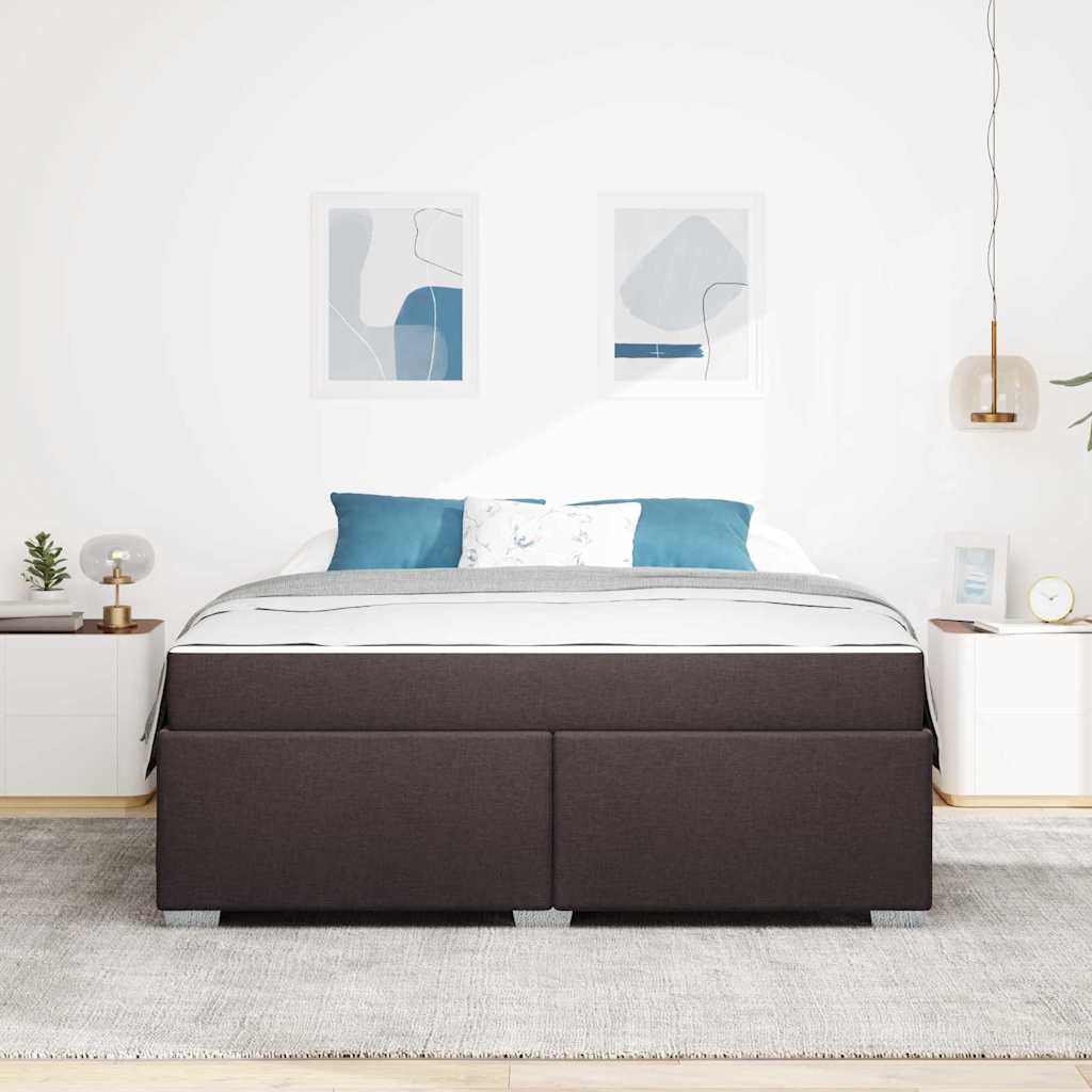 Struttura del letto Marrone scuro 180 x 200 cm Tessuto