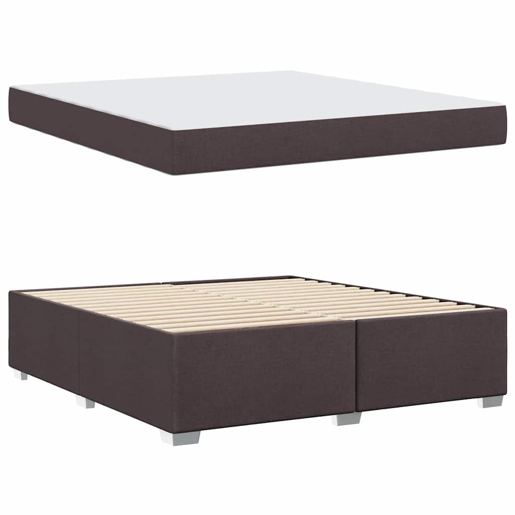 Struttura del letto Marrone scuro 180 x 200 cm Tessuto