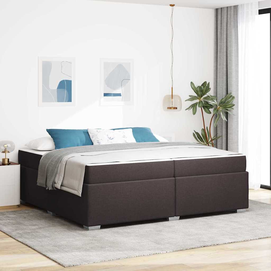Struttura del letto Marrone scuro 200 x 200 cm Tessuto