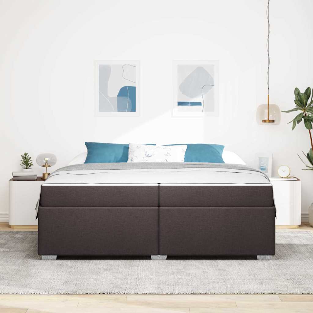 Struttura del letto Marrone scuro 200 x 200 cm Tessuto