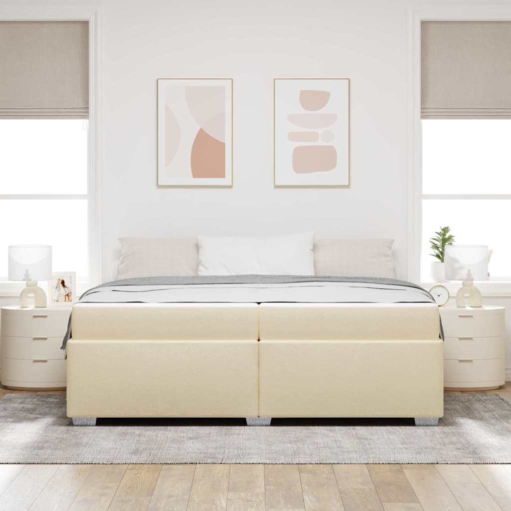 Struttura del letto Crema 200 x 200 cm Tessuto