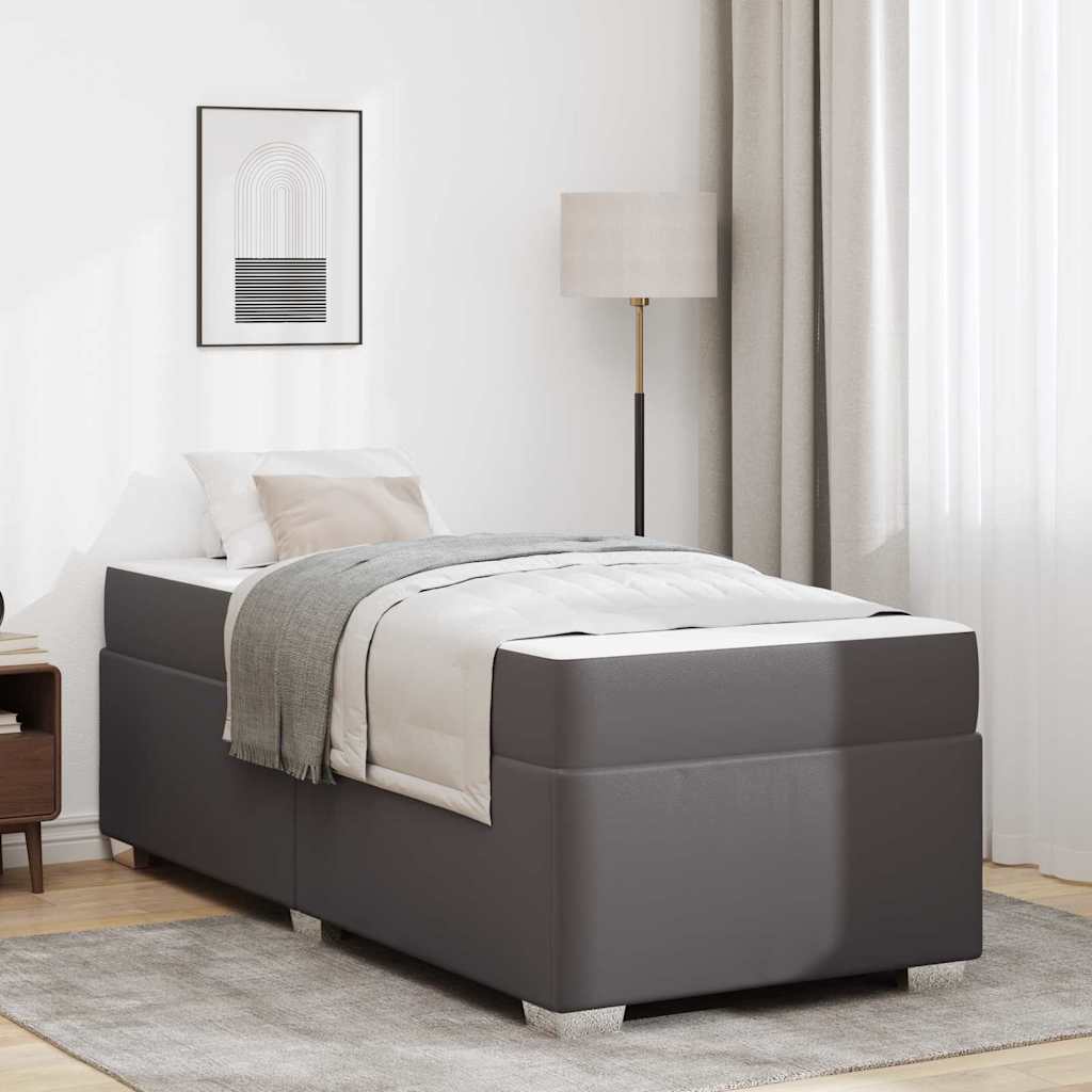 Struttura del letto Grigio 90 x 200 cm Pelle sintetica
