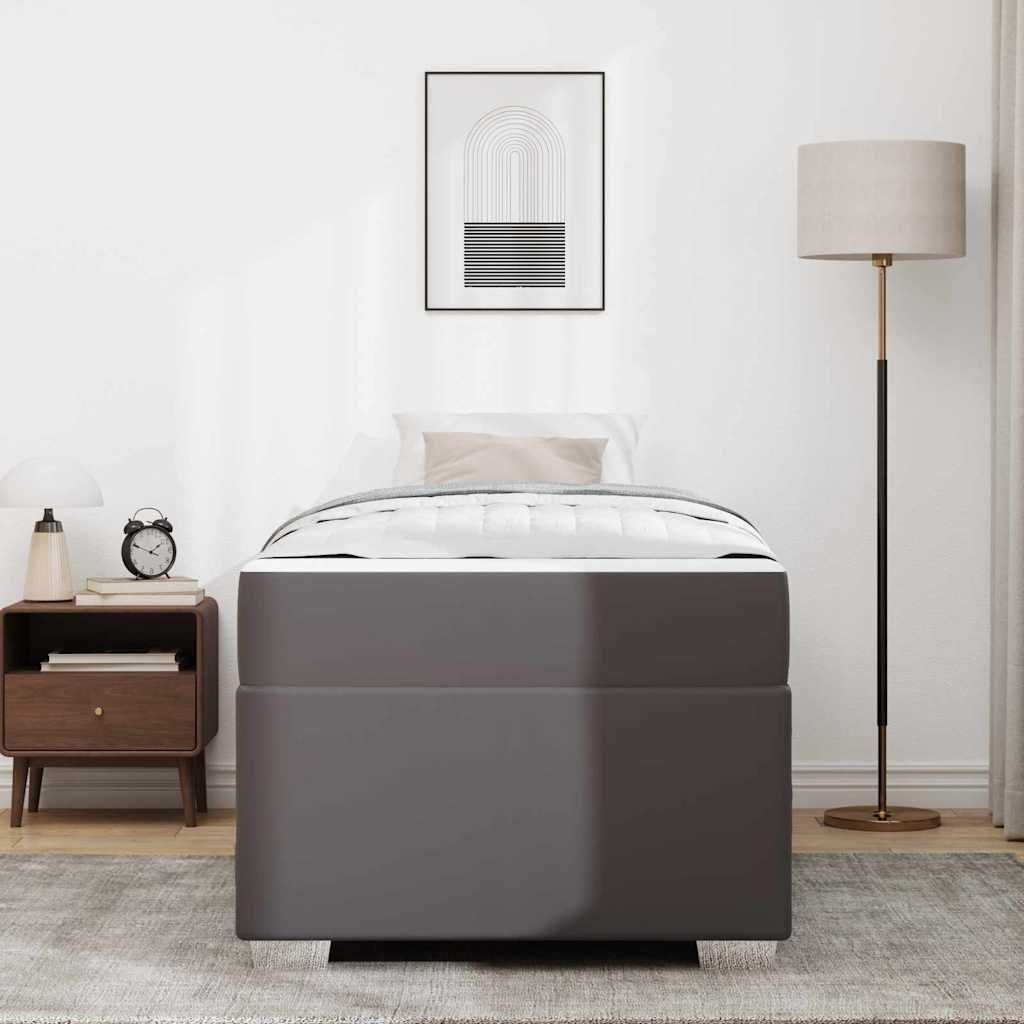 Struttura del letto Grigio 90 x 200 cm Pelle sintetica