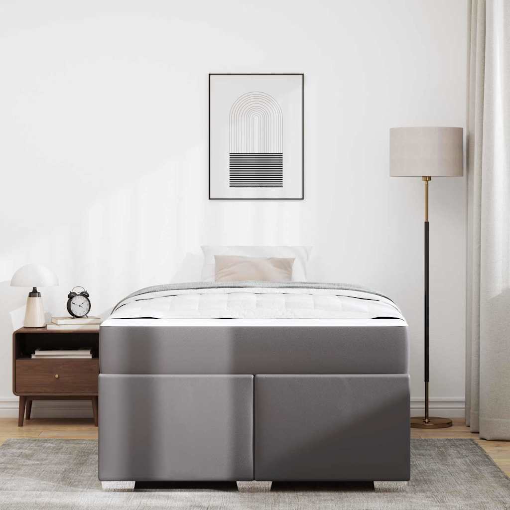 Struttura del letto Grigio 120 x 190 cm Pelle sintetica