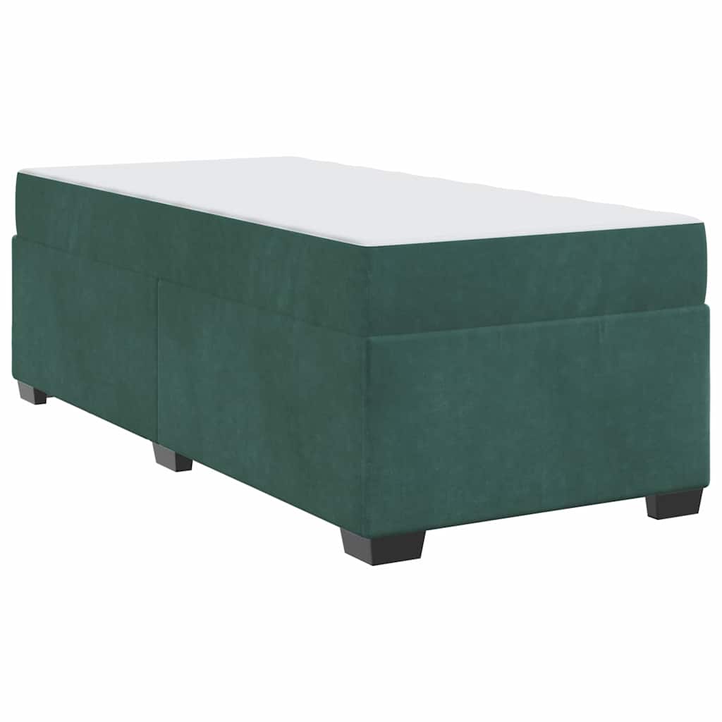 Struttura letto con materasso Verde scuro 80 x 200 cm Velluto