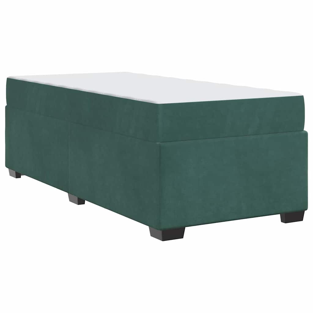 Struttura letto con materasso Verde scuro 80 x 200 cm Velluto