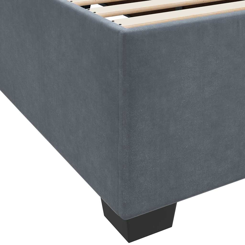 Struttura letto con materasso Grigio scuro 120 x 200 cm Velluto